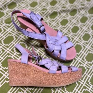 WORISHOFER Lavender and Pink Cork Wedge Sandals